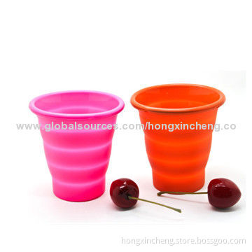 Foldable Silicone Cups, Various Styles and Colors Available, Ideal for Promotional Gifts
